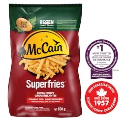 McCain Superfries Extra Crispy Straight Cut Fries 650 g, $0.89/100g