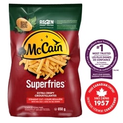 McCain Frites à coupe régulière extra croustillantes Superfriesᴹᴰ 650 g, 0,92 $/100g
