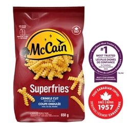 McCain Superfries Crinkle Cut Fries 650 g, $0.81/100g