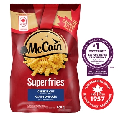McCain Superfries® Crinkle Cut Fries 650 g, $0.54/100g