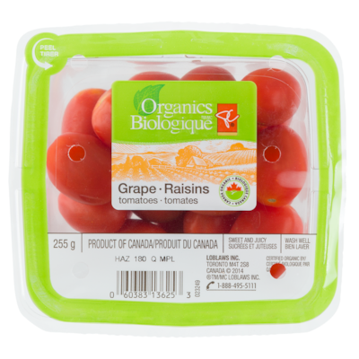 PC Organics Grape Tomatoes 255 g, $1.76/100g