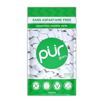 Pur Gum Aspartame Free Natural Spearmint Flavoured Gum 80 g, $6.86/100g