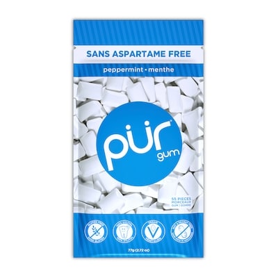 Pur Gum Aspartame Free Natural Peppermint Flavoured Gum 80 g, $6.86/100g