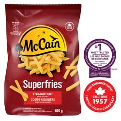 McCain Superfries Straight Cut Fries 650 g, $0.81/100g