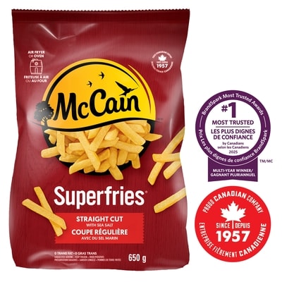 McCain Superfries Straight Cut Fries 650 g, $0.92/100g