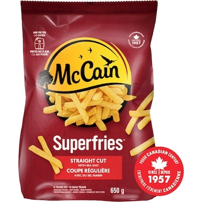 McCain Superfries® Straight Cut Fries 650 g, $0.92/100g