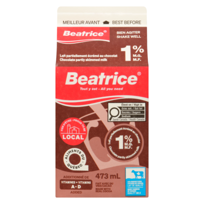 Beatrice 1% Milk, Chocolate 473 ml, $0.48/100ml