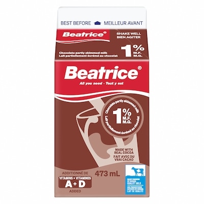 Beatrice 1% Milk, Chocolate 473 ml, $0.48/100ml