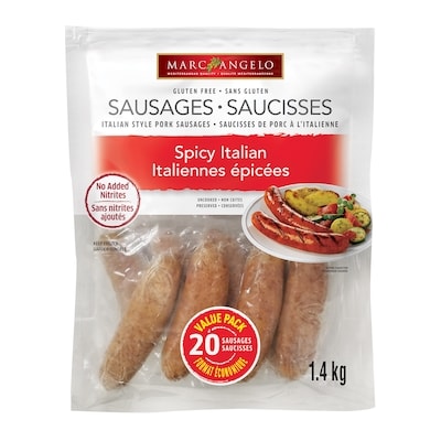 Marcangelo Hot Italian Sausages 1.4 kg, $0.93/100g