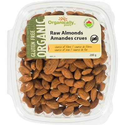 Organically Yours Almonds, Raw 200 g, $5.50/100g