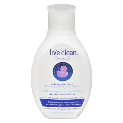 Live Clean Baby Calming Bedtime Bubble Bath & Wash 300 ml, $2.55/100ml