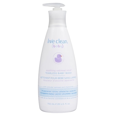 Live Clean Baby Soothing Oatmeal Relief Tearless Baby Wash 750 ml, $1.93/100ml