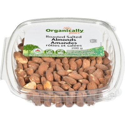 Organically Yours Almonds, Roasted and Salted 200 g, $7.75/100g