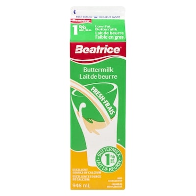 Beatrice Buttermilk, 1% 946 ml, $0.38/100ml