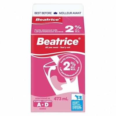 Beatrice Lait 2 % 473 ml, 0,39 $/100ml