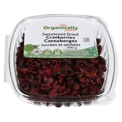 Organically Yours Cranberries 200 g, $3.50/100g