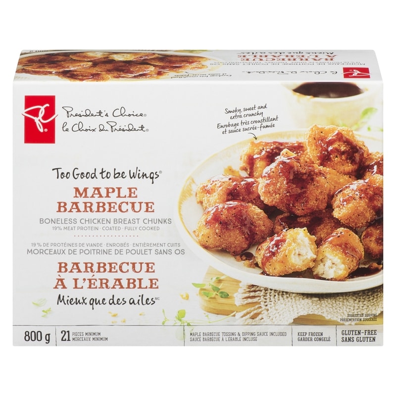 Too Good To Be Wings Maple Barbecue Boneless Coated Chicken Breast Chunks