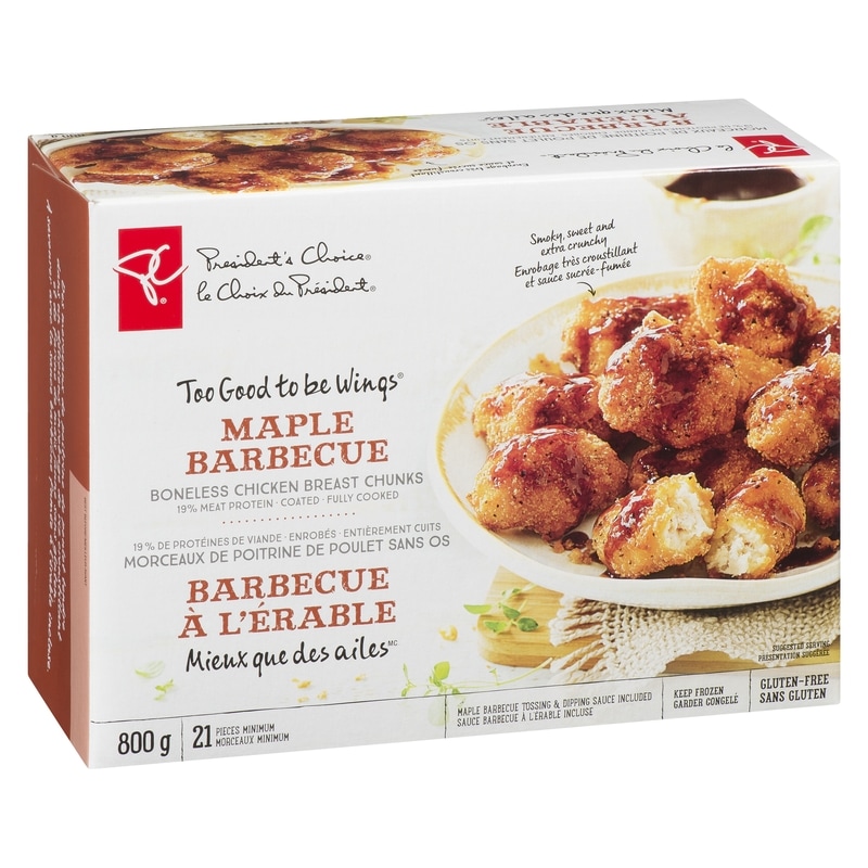 Too Good To Be Wings Maple Barbecue Boneless Coated Chicken Breast Chunks