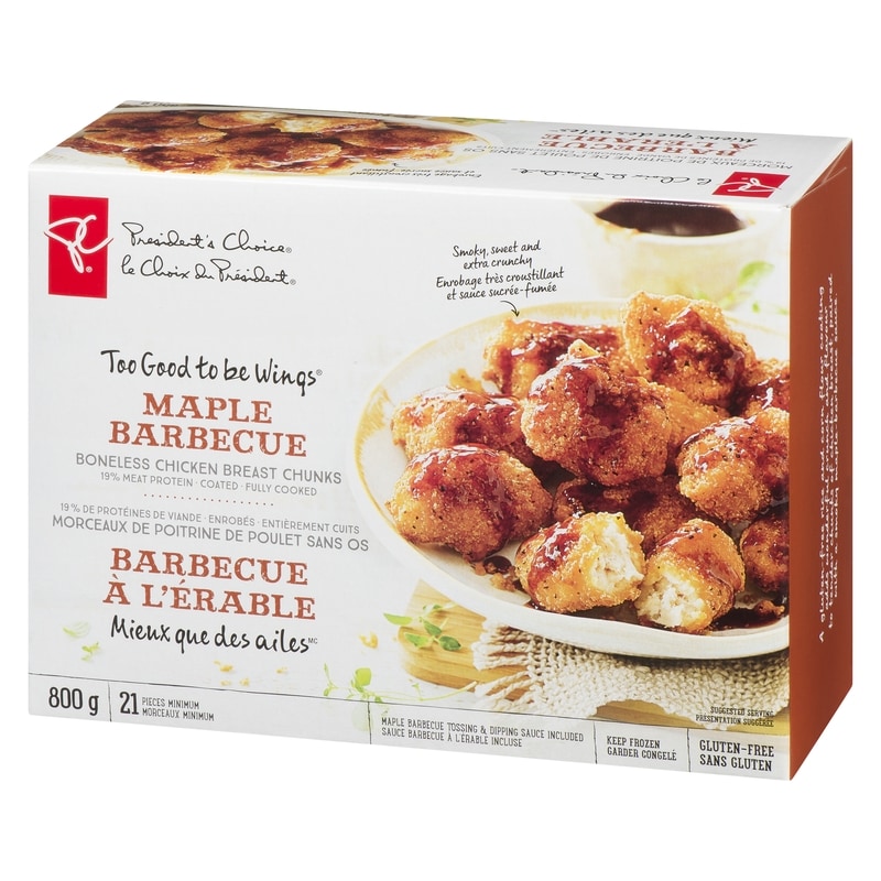 Too Good To Be Wings Maple Barbecue Boneless Coated Chicken Breast Chunks