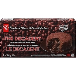 President's Choice The Decadent Molten Chocolate Cakes 216 g, $2.31/100g