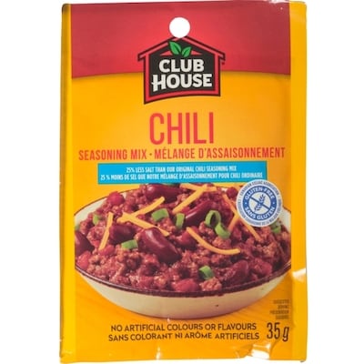 Club House Chili Seasoning Mix 25% Less Salt Gluten Free 35 g, $7.11/100g