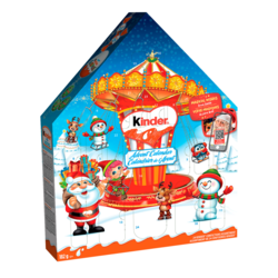 Kinder Noël 2025 Calendrier de l'Avent, 24 Chocolats de Noël Assortis, Édition Classique 182 g, 7,69 $/100g