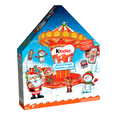 Kinder Noël 2025 Calendrier de l'Avent, 24 Chocolats de Noël Assortis, Édition Classique 182 g, 8,79 $/100g