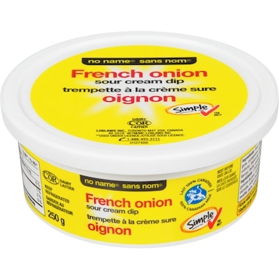 Sans Nom Trempette à la crème sure et oignon 250 g, 1,72 $/100g