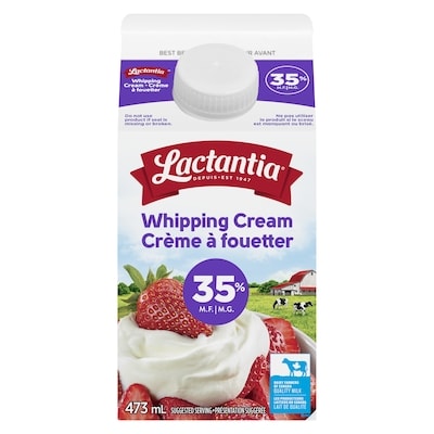 Lactantia Whipping Cream 35% 473 ml, $1.03/100ml