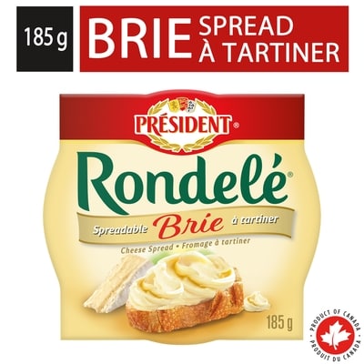 President Rondelé Spreadable Brie Cheese 185 g, $3.78/100g