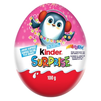 Kinder SURPRISE Milk Chocolate Egg with Toy, Pink Edition, Christmas Gift with Surprise 100 g, $7.99/100g