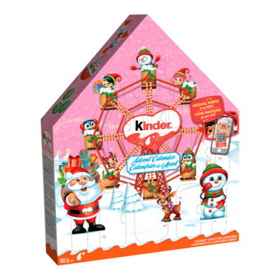 Kinder Christmas 2025 Advent Calendar, 24 Assorted Christmas Chocolates, Pink Edition 182 g, $8.24/100g