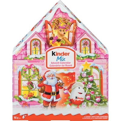 Kinder Christmas 2025 Advent Calendar, 24 Assorted Christmas Chocolates, Pink Edition 182 g, $9.34/100g