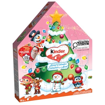 Kinder Noël 2025 Calendrier de l'Avent, 24 Chocolats de Noël Assortis, Édition Rose 182 g, 8,79 $/100g