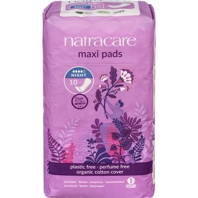 Natracare Night Time Pads 10 ea, $0.85/1ea