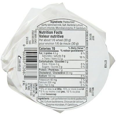 Fromage brie double crème léger Menu Bleu