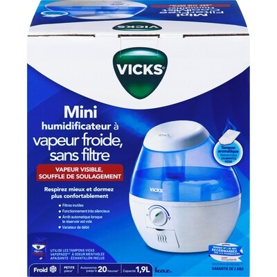 Vicks Petit humidificateur à vapeur froide sans filtre 1 ea, 56,99 $/1ch