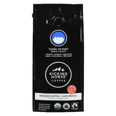 Kicking Horse Café Moulu Biologique Équitable Torréfaction Moyenne , Three Sisters 284 g, 4,93 $/100g