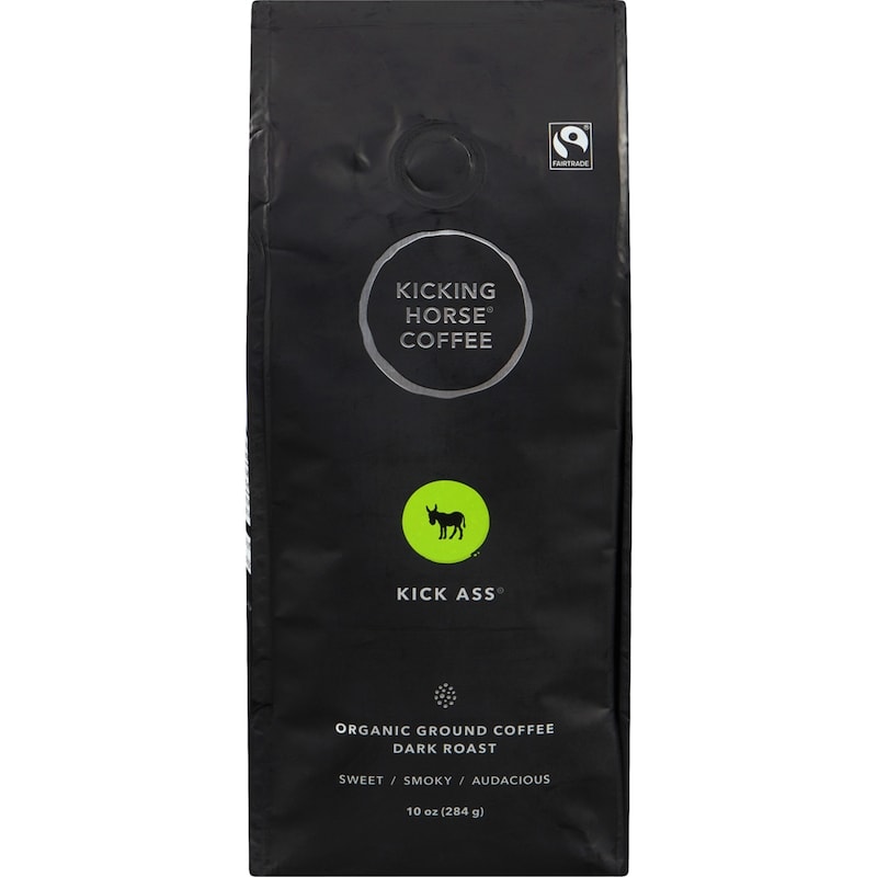 Organic Fairtrade Dark Roast Ground Coffee, Kick Ass