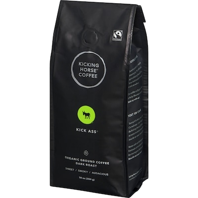 Organic Fairtrade Dark Roast Ground Coffee, Kick Ass