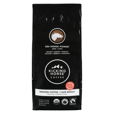 Organic Fairtrade Dark Roast Ground Coffee, 454 Horse Power