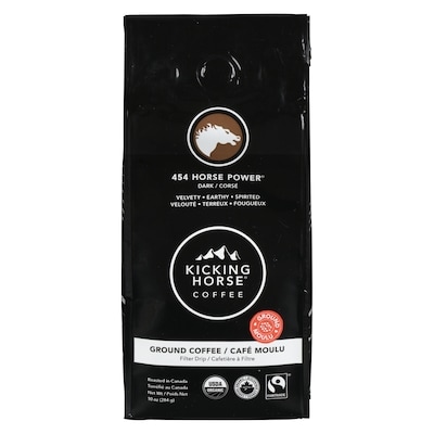 Kicking Horse Café Moulu Biologique Équitable Torréfaction Foncée, 454 Horse Power 284 g, 4,93 $/100g