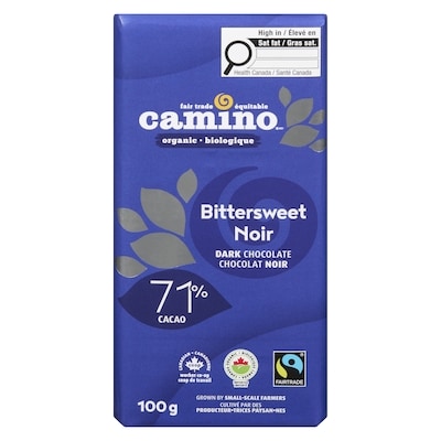 Camino Organic Bittersweet Chocolate Bar 100 g, $7.49/100g