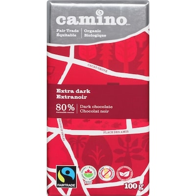 Camino Organic Dark Chocolate Bar, Panama Extra Dark 80% 100 g, $7.49/100g