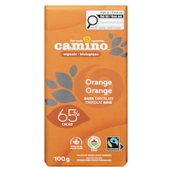 Camino Chocolat noir à l’orange biologique 100 g, 7,49 $/100g