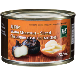 T&T Châtaignes d’eau tranchées 227 ml, 0,44 $/100ml