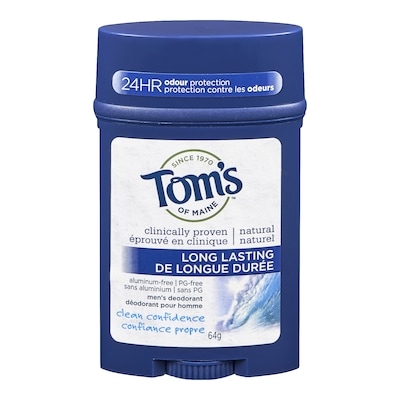 Tom's of Maine Long Lasting Men's Deodorant, Clean Confidence 64 g, $14.05/100g