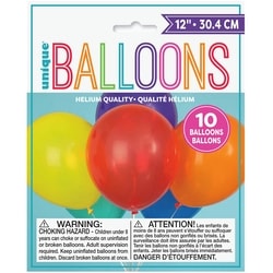 12" Latex Balloons, 10ct - Assorted