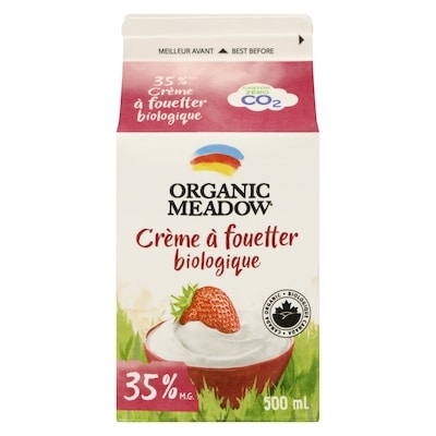 Organic Meadow Crème à fouetter 35 % 500 ml, 1,60 $/100ml
