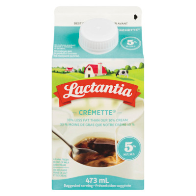 Lactantia Crémette 5% 473 ml, 0,93 $/100ml